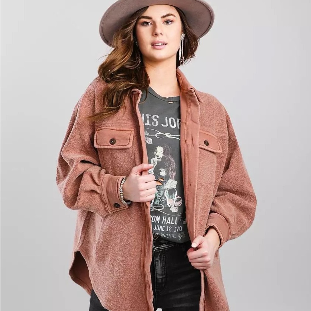 Free People Ruby Shacket Cider - Picture 4 of 6